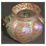 LL-S - Kralik Art Nouveau Iridescent Glass Vase Bohemia