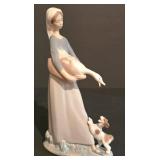 LL-S - Retired Lladro Figurine 4866 Girl with Goose and Dog 1974