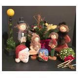 LL-S - Vintage Christmas Caroler Figurines, Santa Ornament, and Holiday Decor Collection