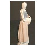 LL-S - Lladro #4591 Retired Porcelain Figurine Girl with Rooster