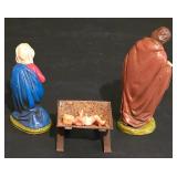 LL-S - Vintage Nativity Scene Set with Stable and Figures