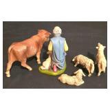 LL-S - Vintage Nativity Scene Set with Stable and Figures