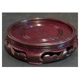 LL-S - Pair of Vintage Cloisonné Vases with Floral Design and Wooden Base