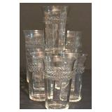 LL-S - Set of 8 Vinage Fostoria Seneca Laurel Wreath Etched Crystal Glasses