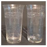 LL-S - Set of 8 Vinage Fostoria Seneca Laurel Wreath Etched Crystal Glasses