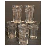 LL-S - Set of 8 Vinage Fostoria Seneca Laurel Wreath Etched Crystal Glasses