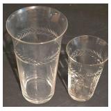 LL-S - Set of 8 Vinage Fostoria Seneca Laurel Wreath Etched Crystal Glasses