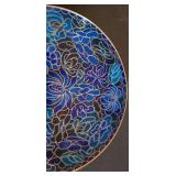 LL-S - Pair of 5-Inch Cloisonne Plates with Blue Floral Design