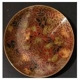 LL-S - Set of 2 Vintage Cloisonné Floral Decorative Plates