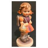 LL-S - Vintage Hummel Figurine Pair: The Flutist #85/0 and School Girl #81/0