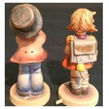 LL-S - Vintage Hummel Figurine Pair: The Flutist #85/0 and School Girl #81/0