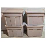 LL-S - Set of 4 Rubbermaid Roughneck 18 Gallon Storage Totes