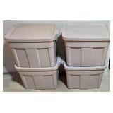 LL-S - Set of 4 Rubbermaid Roughneck 18 Gallon Storage Totes