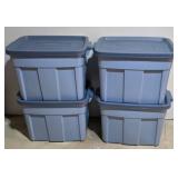 LL-S - Set of 4 Rubbermaid 18 Gallon Roughneck Storage Totes