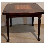 LL-S - Vintage Wooden Game Table with Chess Board and Cup Holders