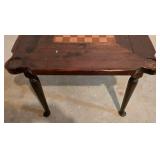 LL-S - Vintage Wooden Game Table with Chess Board and Cup Holders