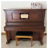 LL  - Vintage Lakeside Player Piano with Bench and QRS Music Rolls
