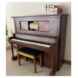 LL  - Vintage Lakeside Player Piano with Bench and QRS Music Rolls