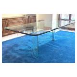 DR - Large Glass Dining Table with Curved Glass Base