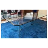 DR - Large Glass Dining Table with Curved Glass Base
