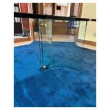 DR - Large Glass Dining Table with Curved Glass Base