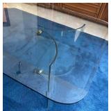 DR - Large Glass Dining Table with Curved Glass Base