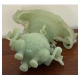 MB - Elaborate Jade Decorative Incense Burner /Censer with Carved Handles