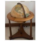 MB - Vintage Replogle Heirloom 16 Inch Illuminated Floor Globe with Wooden Stand