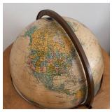 MB - Vintage Replogle Heirloom 16 Inch Illuminated Floor Globe with Wooden Stand