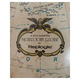 MB - Vintage Replogle Heirloom 16 Inch Illuminated Floor Globe with Wooden Stand