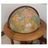 MB - Vintage Replogle Heirloom 16 Inch Illuminated Floor Globe with Wooden Stand