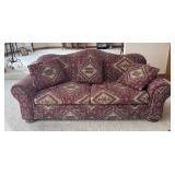LL  - Southern Furniture Co. Sofa / Couch with Southwestern Upholstery and Three Matching Pillows