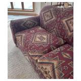 LL  - Southern Furniture Co. Sofa / Couch with Southwestern Upholstery and Three Matching Pillows
