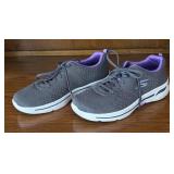 MB - Skechers Air-Cooled Arch Fit Shoes Gray with Purple Accents Size 10
