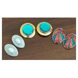 MB - Set of 3 Pairs Vintage Clip-On Earrings Assorted Styles
