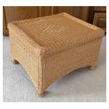 MB - Wicker Ottoman with Diamond Pattern