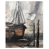 LL  - Original Ship Painting on Canvas by Clare