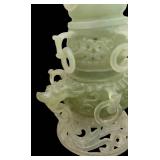 MB - Beautiful Two Piece Jade Censer Sculpture
