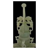 MB - Beautiful Two Piece Jade Censer Sculpture