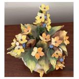 MB - Vintage Capodimonte Style Porcelain Floral Arrangement