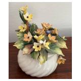 MB - Vintage Capodimonte Style Porcelain Floral Arrangement