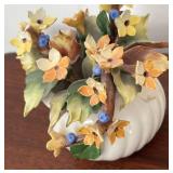 MB - Vintage Capodimonte Style Porcelain Floral Arrangement