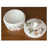 MB - Pair of Wedgwood Wild Strawberry Bone China Trinket Boxes