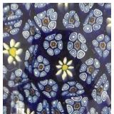 MB - Blue Millefiori Murano Glass Paperweight with Floral Motif