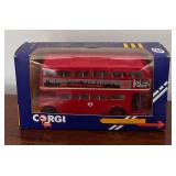 MB - Collection of 4 Diecast Model Vehicles - Corgi and Welly London Buses, Red SUV and Black Sports Car