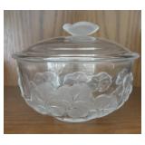 MB - Cristatallo di Censo Crystal Bowl with Frosted Geranium Leaves