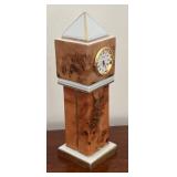 MB - Limoges France Rochard Porcelain Obelisk Desk Clock