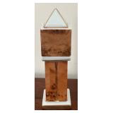 MB - Limoges France Rochard Porcelain Obelisk Desk Clock