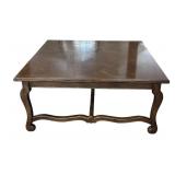 LR - Vintage Henredon Square Coffee Table with Cabriole Legs