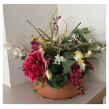 LL  - Faux Floral Arrangement in Terracotta Planter